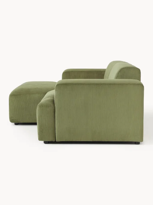 Sofás Rinconeras|Sofás>Westwing Collection Sofá rinconera de pana Melva (3 plazas) Pana verde oliva