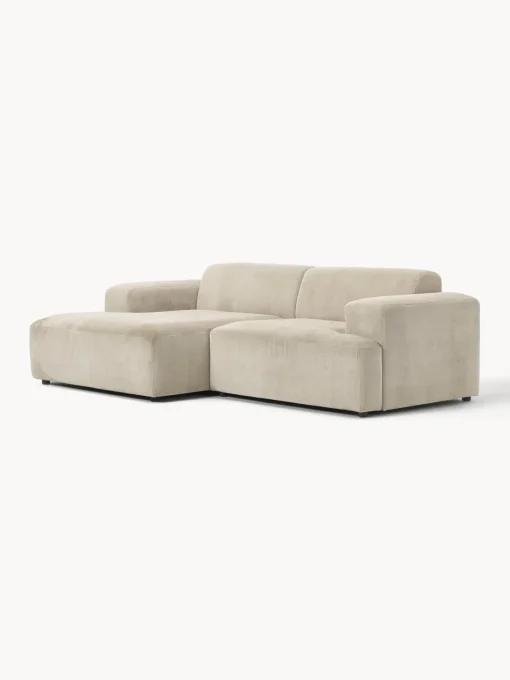 Sofás Rinconeras|Sofás>Westwing Collection Sofá rinconera de pana Melva (3 plazas) Pana beige claro
