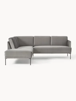 Sofás Rinconeras|Sofás>Westwing Collection Sofá rinconera de terciopelo Fluente Terciopelo gris