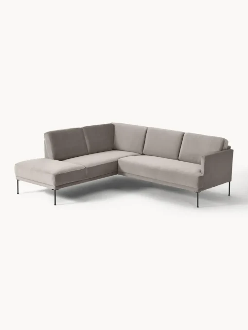 Sofás Rinconeras|Sofás>Westwing Collection Sofá rinconera de terciopelo Fluente Terciopelo greige