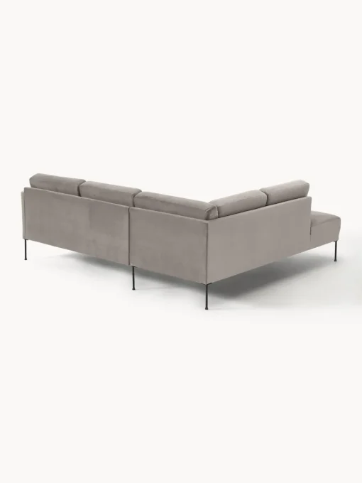Sofás Rinconeras|Sofás>Westwing Collection Sofá rinconera de terciopelo Fluente Terciopelo greige