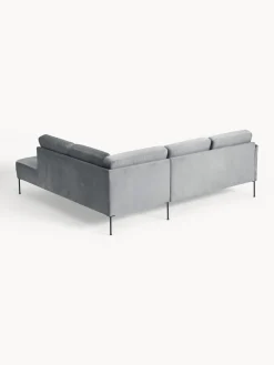 Sofás Rinconeras|Sofás></noscript>Westwing Collection Sofá rinconera de terciopelo Fluente Terciopelo gris oscuro