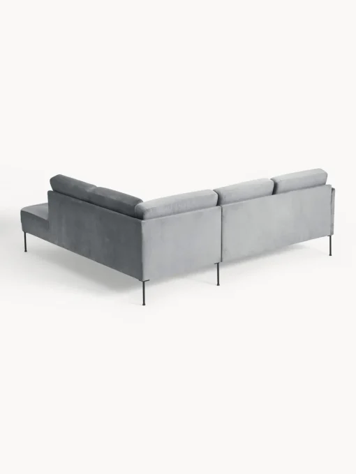Sofás Rinconeras|Sofás>Westwing Collection Sofá rinconera de terciopelo Fluente Terciopelo gris oscuro