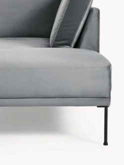 Sofás Rinconeras|Sofás></noscript>Westwing Collection Sofá rinconera de terciopelo Fluente Terciopelo gris oscuro