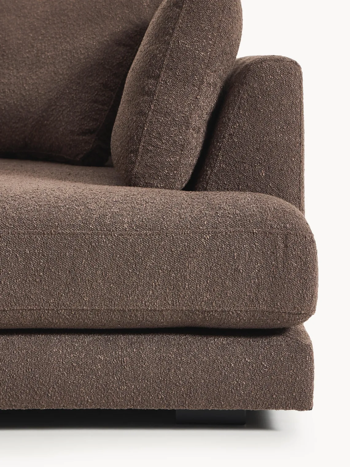 Sofás Rinconeras|Sofás>Westwing Collection Sofá rinconera en tejido bouclé Tribeca Bouclé marrón oscuro