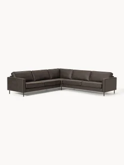 Sofás Rinconeras|Sofás>Westwing Collection Sofá rinconera extra grande de cuero reciclado Hunter Cuero taupe