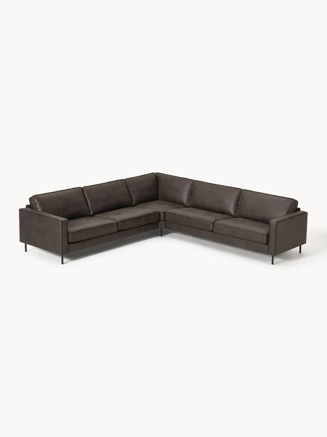 Sofás Rinconeras|Sofás>Westwing Collection Sofá rinconera extra grande de cuero reciclado Hunter Cuero taupe