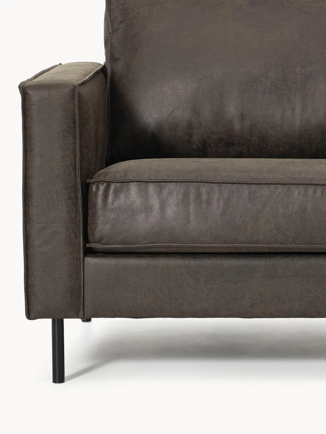 Sofás Rinconeras|Sofás>Westwing Collection Sofá rinconera extra grande de cuero reciclado Hunter Cuero taupe