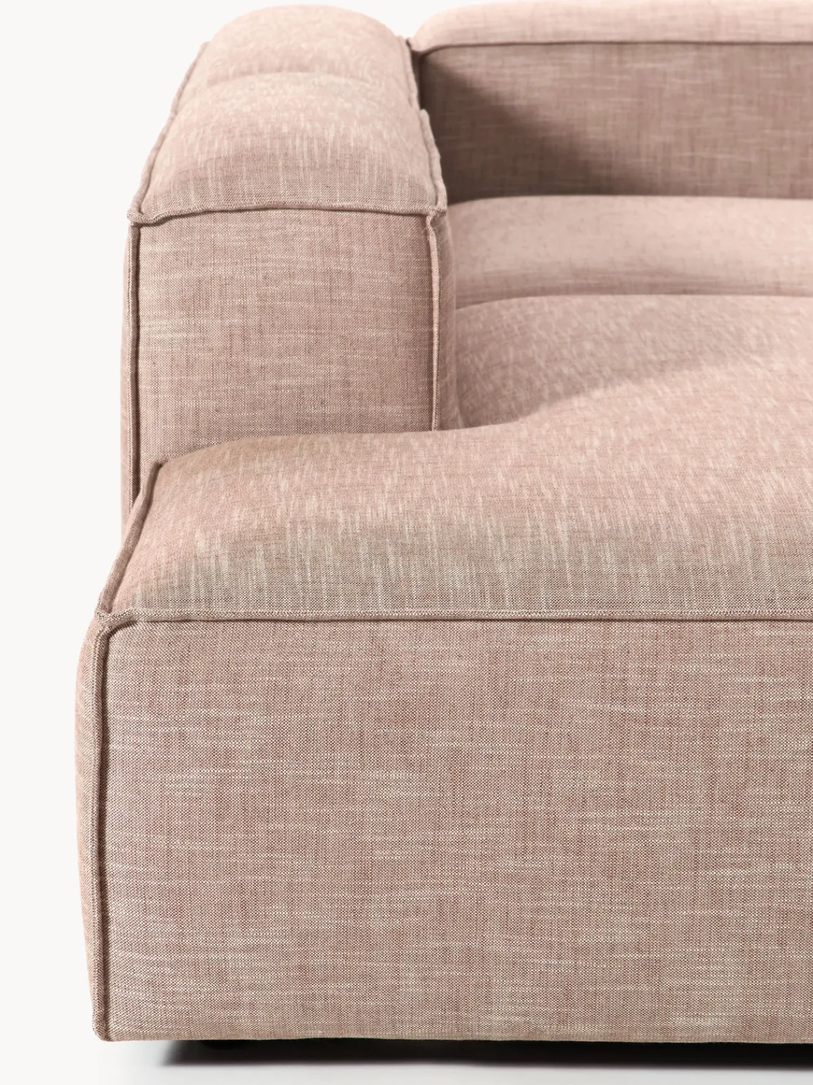 Sofás>Westwing Collection Sofá rinconera grande de mezcla de lino Lennon Mezcla de lino rojo óxido