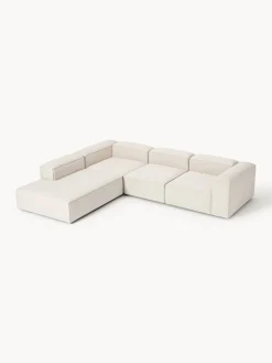 Sofás>Westwing Collection Sofá rinconera grande de mezcla de lino Lennon Mezcla de lino beige