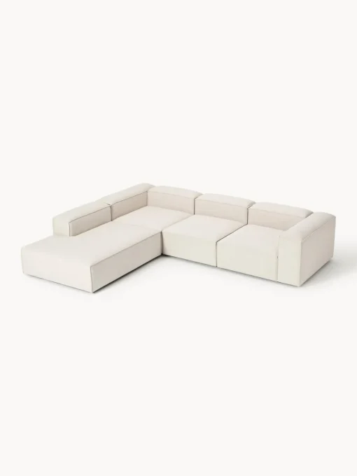 Sofás>Westwing Collection Sofá rinconera grande de mezcla de lino Lennon Mezcla de lino beige