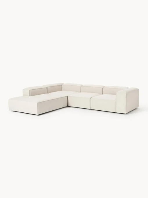 Sofás>Westwing Collection Sofá rinconera grande de mezcla de lino Lennon Mezcla de lino beige