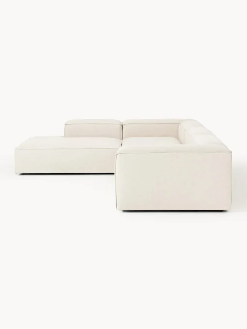 Sofás>Westwing Collection Sofá rinconera grande de mezcla de lino Lennon Mezcla de lino beige