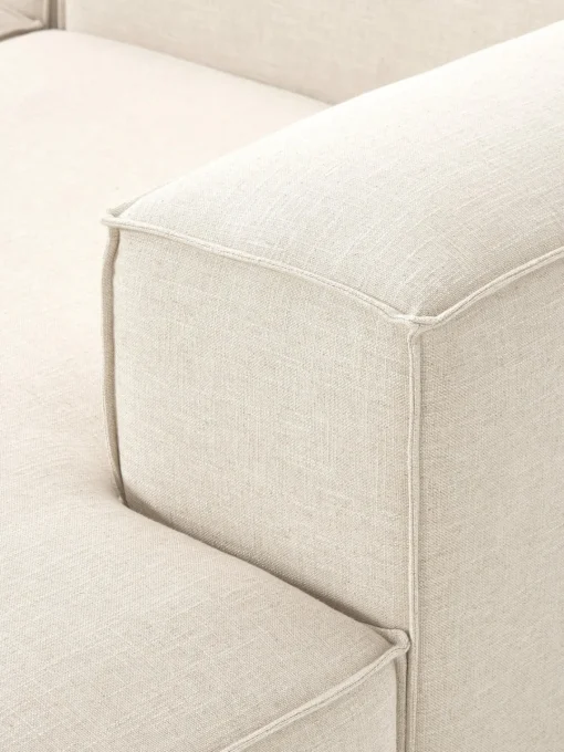 Sofás>Westwing Collection Sofá rinconera grande de mezcla de lino Lennon Mezcla de lino beige
