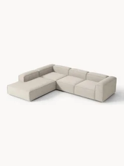 Sofás>Westwing Collection Sofá rinconera grande de mezcla de lino Lennon Mezcla de lino gris