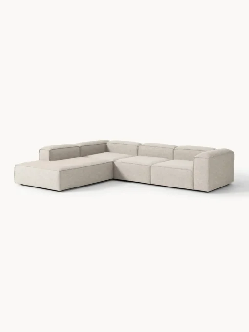 Sofás>Westwing Collection Sofá rinconera grande de mezcla de lino Lennon Mezcla de lino gris