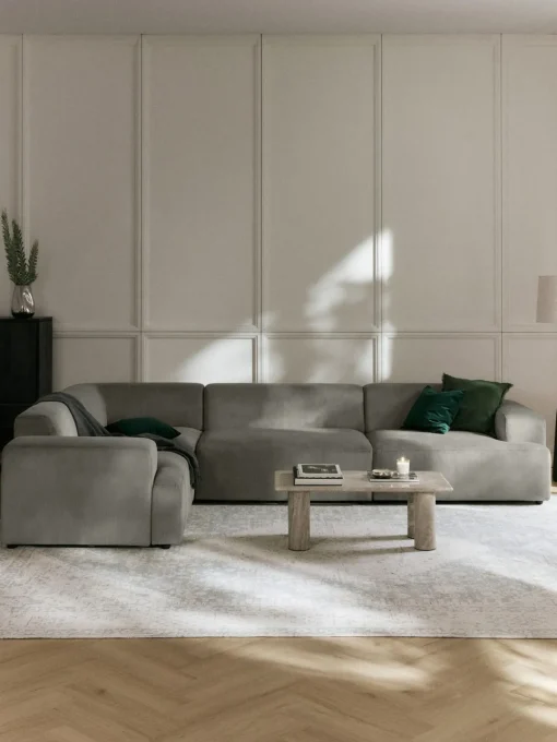 Sofás Rinconeras|Sofás>Westwing Collection Sofá rinconera grande de pana Melva (4 plazas) Pana gris