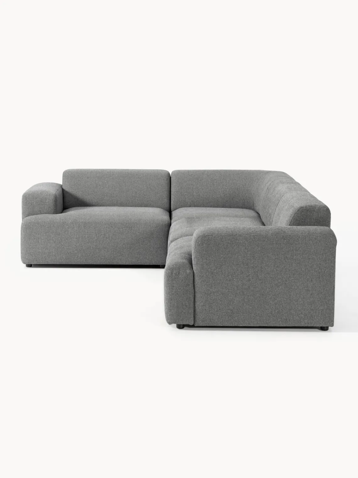 Sofás Rinconeras|Sofás>Westwing Collection Sofá rinconera grande Melva (4 plazas) Tejido grueso gris oscuro