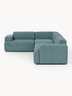 Sofás Rinconeras|Sofás></noscript>Westwing Collection Sofá rinconera grande Melva (4 plazas) Tejido verde turquesa