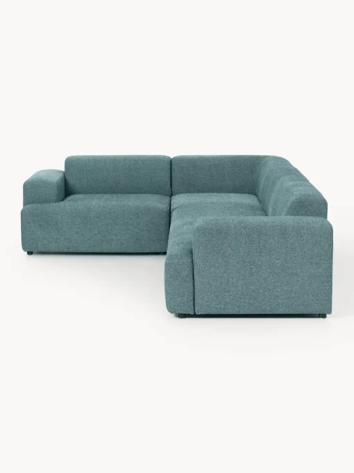 Sofás Rinconeras|Sofás>Westwing Collection Sofá rinconera grande Melva (4 plazas) Tejido verde turquesa