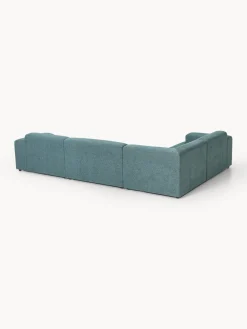 Sofás Rinconeras|Sofás></noscript>Westwing Collection Sofá rinconera grande Melva (4 plazas) Tejido verde turquesa