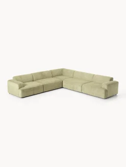 Sofás Rinconeras|Sofás>Westwing Collection Sofá rinconera grande Melva Tejido verde claro