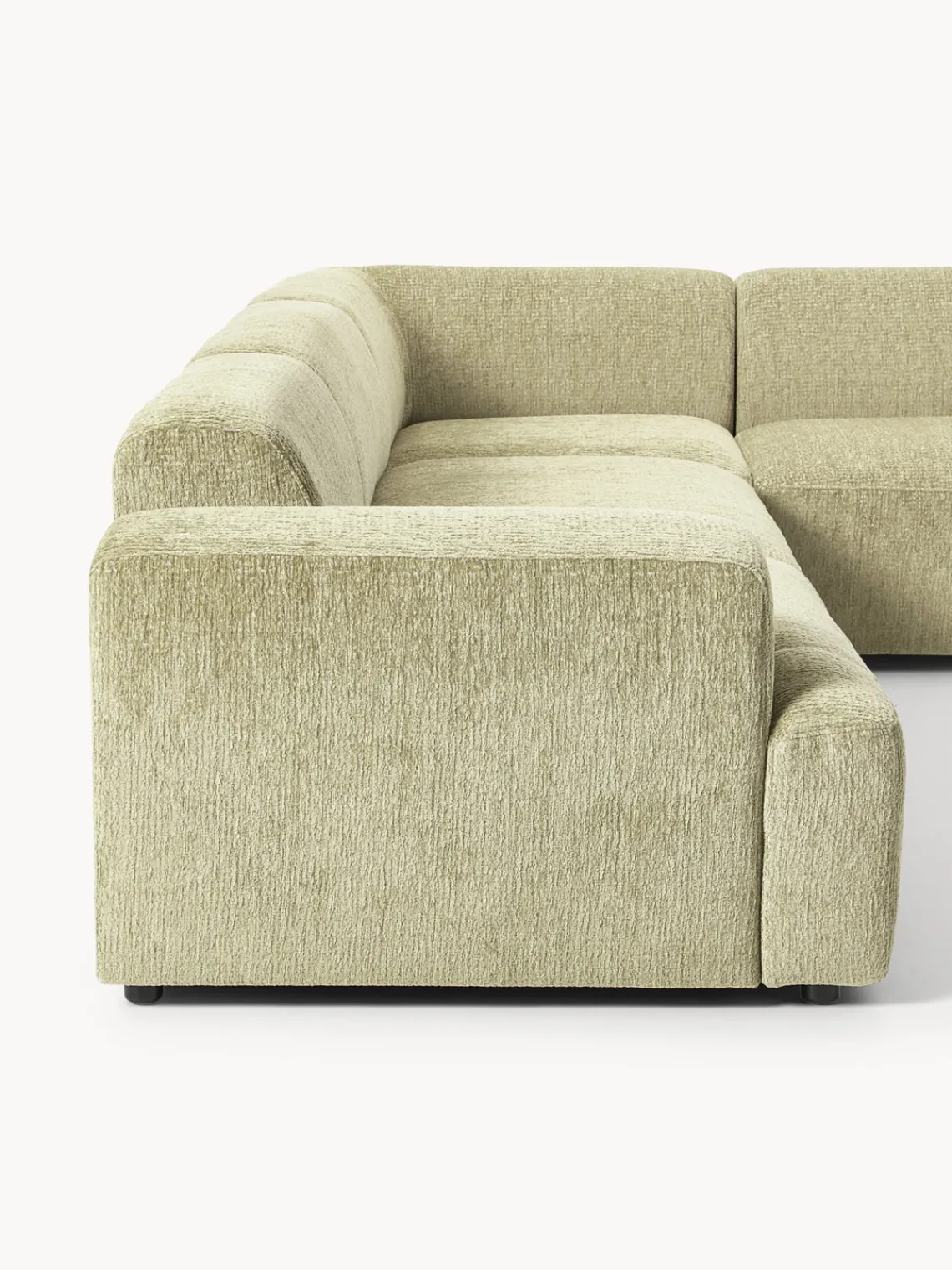 Sofás Rinconeras|Sofás>Westwing Collection Sofá rinconera grande Melva Tejido verde claro