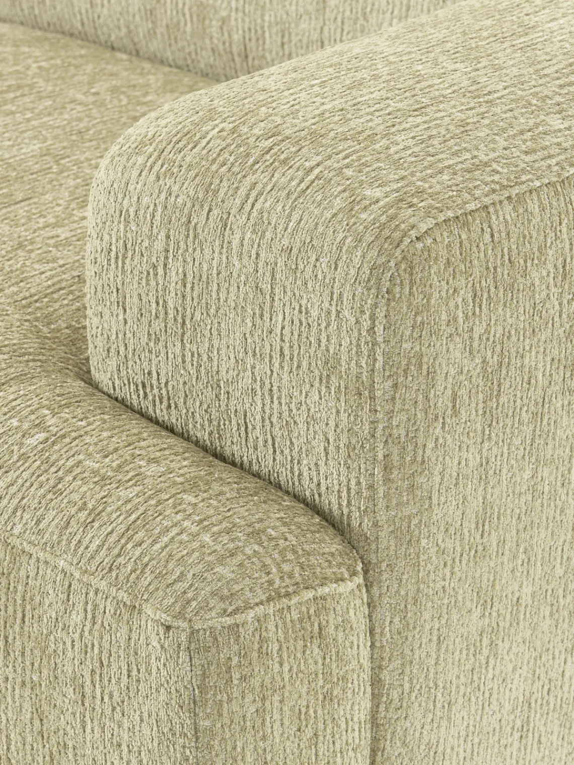 Sofás Rinconeras|Sofás>Westwing Collection Sofá rinconera grande Melva Tejido verde claro