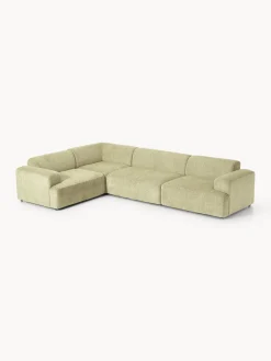 Sofás Rinconeras|Sofás>Westwing Collection Sofá rinconera grande Melva (4 plazas) Tejido verde claro