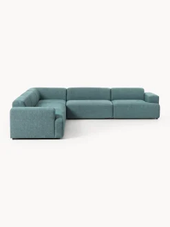 Sofás Rinconeras|Sofás>Westwing Collection Sofá rinconera grande Melva Tejido verde turquesa