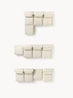 Sofás Rinconeras|Sofás></noscript>Westwing Collection Sofá rinconera grande modular con reposapiés Felix Tejido beige claro