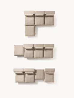 Sofás Rinconeras|Sofás></noscript>Westwing Collection Sofá rinconera grande modular con reposapiés Felix Tejido grueso beige