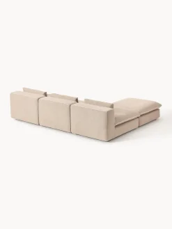 Sofás Rinconeras|Sofás></noscript>Westwing Collection Sofá rinconera grande modular con reposapiés Felix Tejido grueso beige