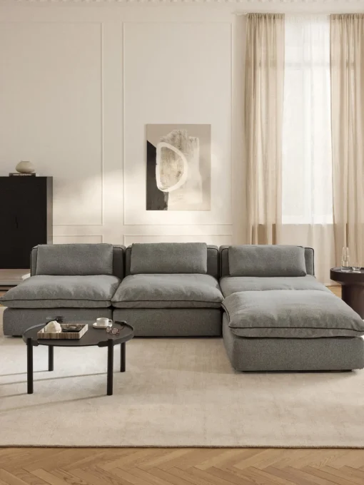 Outlet Sofá rinconera grande modular con reposapiés Felix Sofás Rinconeras|Sofás