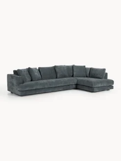 Sofás Rinconeras|Sofás></noscript>Westwing Collection Sofá rinconera grande Tribeca Chenilla gris azulado