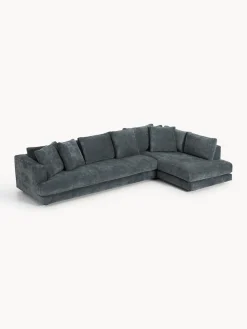 Sofás Rinconeras|Sofás></noscript>Westwing Collection Sofá rinconera grande Tribeca Chenilla gris azulado
