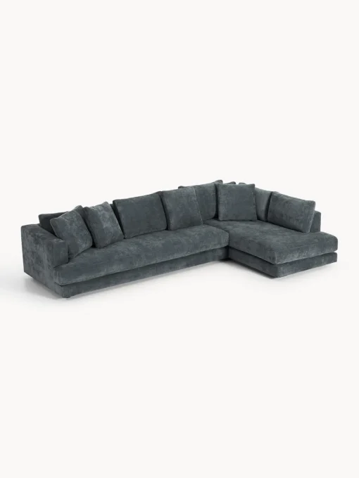 Sofás Rinconeras|Sofás>Westwing Collection Sofá rinconera grande Tribeca Chenilla gris azulado