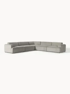 Sofás Rinconeras|Sofás></noscript>Westwing Collection Sofá rinconera longue grande de pana Melva Pana gris