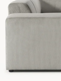 Sofás Rinconeras|Sofás></noscript>Westwing Collection Sofá rinconera longue grande de pana Melva Pana gris