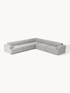 Sofás Rinconeras|Sofás>Westwing Collection Sofá rinconera longue grande Melva Tejido gris claro