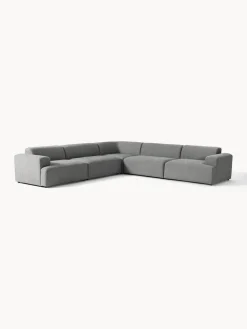 Sofás Rinconeras|Sofás></noscript>Westwing Collection Sofá rinconera longue grande Melva Tejido grueso gris oscuro