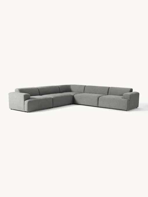 Sofás Rinconeras|Sofás>Westwing Collection Sofá rinconera longue grande Melva Tejido grueso gris oscuro