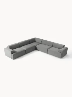 Sofás Rinconeras|Sofás></noscript>Westwing Collection Sofá rinconera longue grande Melva Tejido grueso gris oscuro
