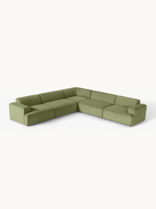 Sofás Rinconeras|Sofás>Westwing Collection Sofá rinconera longue grande de pana Melva Pana verde oliva