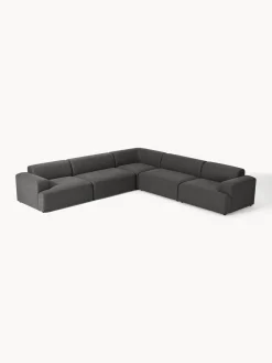 Sofás Rinconeras|Sofás>Westwing Collection Sofá rinconera longue grande Melva Tejido gris antracita