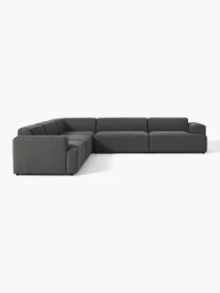Sofás Rinconeras|Sofás></noscript>Westwing Collection Sofá rinconera longue grande Melva Tejido gris antracita