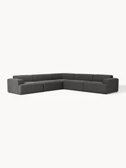 Sofás Rinconeras|Sofás></noscript>Westwing Collection Sofá rinconera longue grande Melva Tejido gris antracita