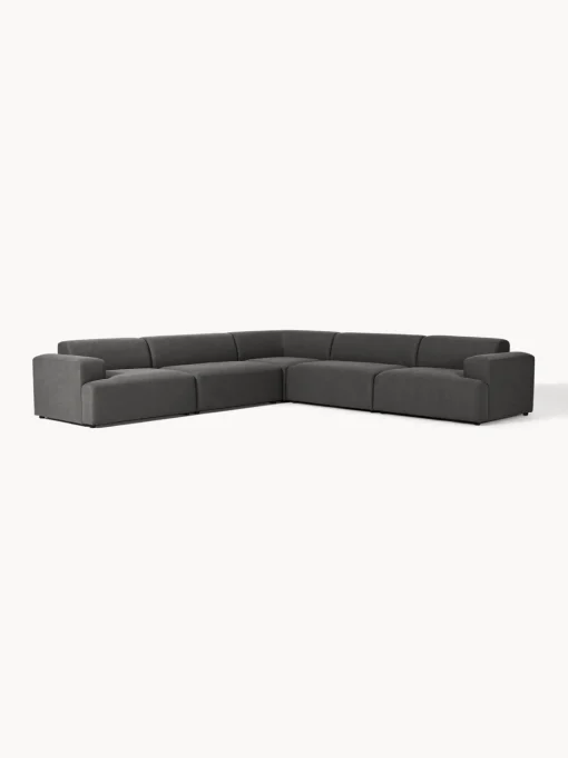 Sofás Rinconeras|Sofás>Westwing Collection Sofá rinconera longue grande Melva Tejido gris antracita