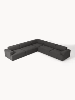 Sofás Rinconeras|Sofás></noscript>Westwing Collection Sofá rinconera longue grande Melva Tejido gris antracita