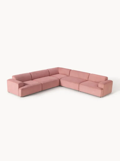 Sofás Rinconeras|Sofás>Westwing Collection Sofá rinconera longue grande de pana Melva Pana rosa palo